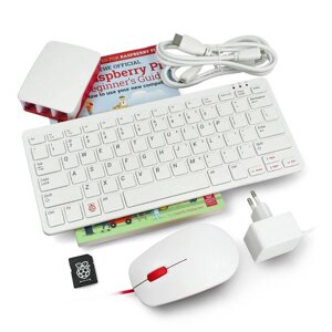 Офіційний комплект Desktop Kit з чохлом, клавіатурою та мишкою червоно-білого кольору для Raspberry Pi 4B