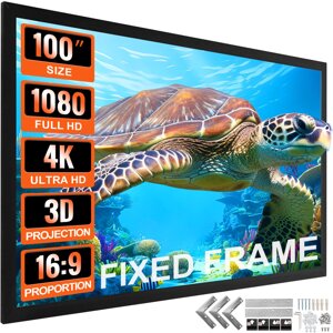 Променевий екран VEVOR 233 x 136 см, розмір діагоналі проекційного екрану 254 см, стельове кріплення екрану з ПВХ,
