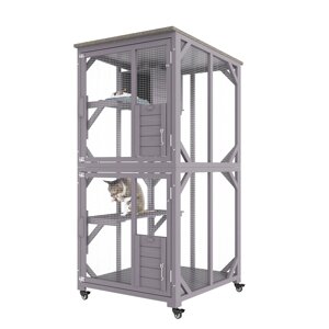 Клітка для котів VEVOR з 3 рівнями та 1 дверима Вольєр для котів 760x865x1630 мм Клітка для дрібних тварин з