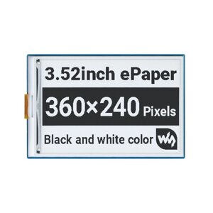 Дисплей електронного паперу - 3,52 360x240px - чорний/білий - SPI - Waveshare 22698