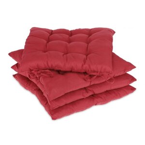 Набір з 4-х подушок для стільців червоний