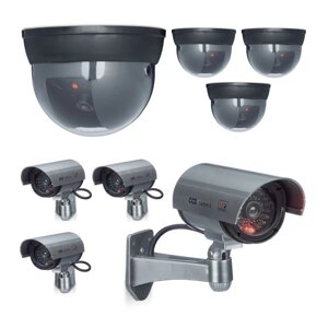 Набір з 8 купольних і CCD камер - муляжів для відеоспостереження, ПВХ / пластик, чорний
