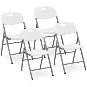 Складні стільці - Комплект 4 - Royal Catering - 180 кг - Сидіння: 40 x 38 см - білий