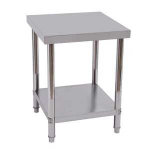 Робочий стіл з нержавіючої сталі 24 x 24 дюйми, комерційний надміцний стіл для приготування їжі з нижньою полицею