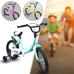 16-дюймовий дитячий велосипед Молодіжний велосипед Дитячий велосипед з додатковим колесом зелений