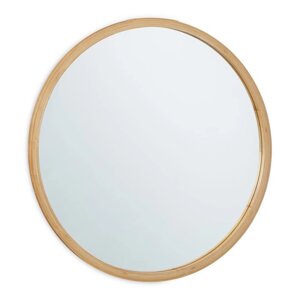 Кругле настінне дзеркало з бамбуковою рамою