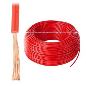 Монтажний кабель LgY 1x1 H05V-K - червоний - рулон 100м