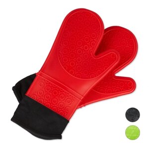 1 пара силіконових рукавичок червоного кольору