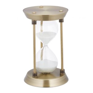 Декоративні пісочний годинник в металевій рамі в античному стилі, залізо / скло / Пісок, колір латунь