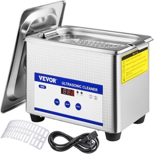Ультразвуковий очищувач VEVOR 0,8 л, ультразвуковий очищувач 40 кГц, очищувач ювелірних виробів ультразвуковий 35 Вт,