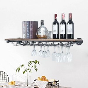 Кухонний бар Настінна полиця для вина Стійка для пляшок Пляшка для вина Вішалка для склянок 8Pack Вішалка для посуду