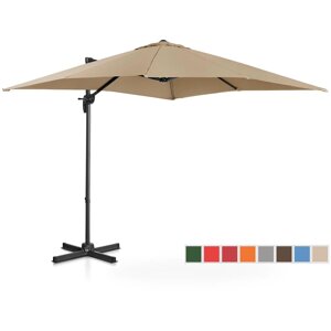 Світлофорна парасолька - сіра - квадратна - 250 x 250 см - нахиляється і обертається
