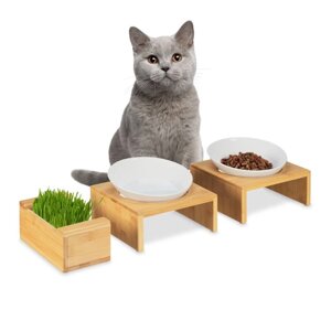 Набір мисок для котів та миска для трави для котів