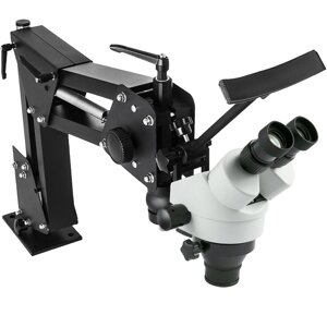 Тринокулярний стереомікроскоп VEVOR Zoom WF10X 20 мм бінокулярна стерео колонна підставка для ювелірних інструментів