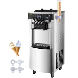 Морозильна машина VEVOR Стояча комерційна машина для м'якого морозива Морозильна машина 220В з нержавіючої сталі з