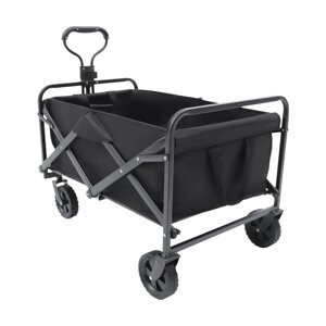 Складний пляжний візок Складний транспортний візок з 5" колесами до 80 кг для саду чорний