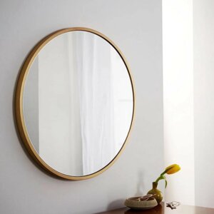 80 см Ретро-дзеркало кругле настінне дзеркало для ванної кімнати Дзеркало для прикраси стін настінне дзеркало