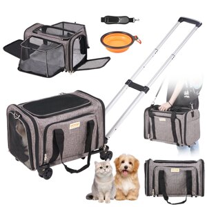 VEVOR Dog Trolley Складний рюкзак для собак макс. 11,3 кг Вантажопідйомність 600D Оксфордська тканина Візок для собак з