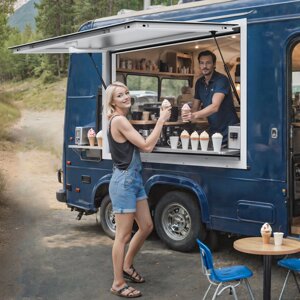 VEVOR Підставка для закусок Сервірування Вікно Food Truck Service Тент 1374x866 мм Upgarde