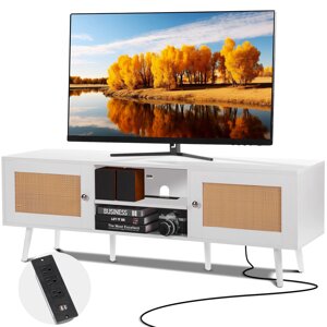 Тумба під ТВ VEVOR ротанг 165см TV boho Тумба під ТВ Тумба під ТВ дуб білий