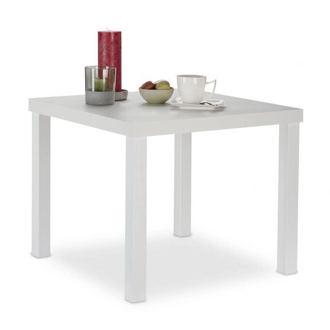 Приставний столик білий квадратний від компанії магазин Апельсин - фото 1