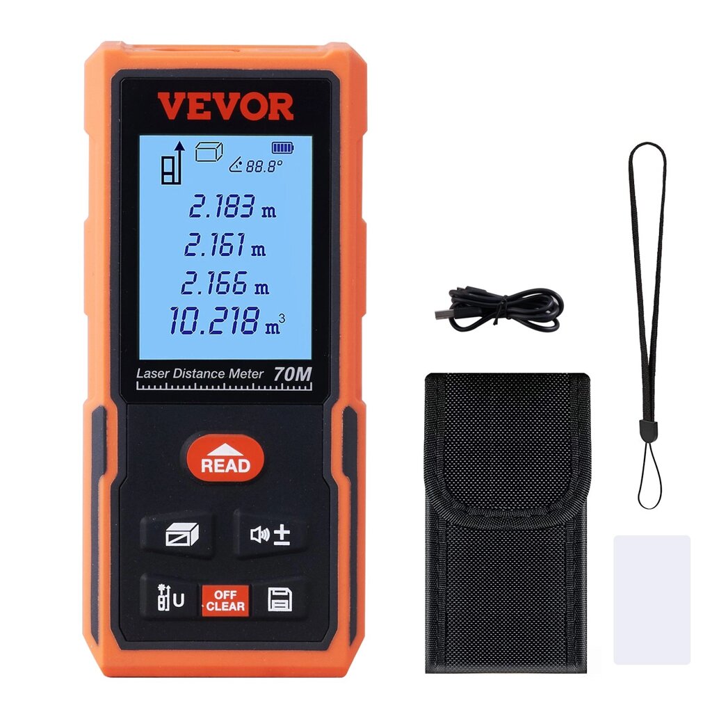 Професійний лазерний далекомір VEVOR 70 м вимірювальна дальність вимірювач відстані 1,5 мм точність вимірювача відстані  від компанії магазин Апельсин - фото 1