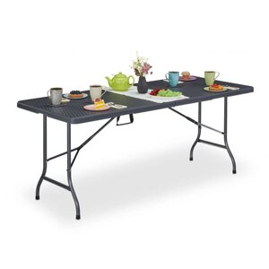 Садовий стіл із сірого ротангу