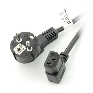 Мережевий кабель IEC 1.8м VDE кутовий - чорний