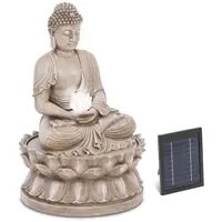 Сонячний садовий фонтан - фігура сидячого Будди - світлодіодне освітлення від компанії магазин Апельсин - фото 1