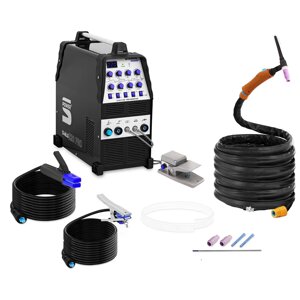 Зварювальний апарат TIG - AC/DC - MMA - 220 A - 230 V - MOSFET - Імпульсний - 8 м кабель - Зварювання алюмінію