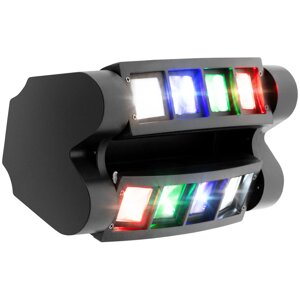 Світлодіодний прожектор з рухомою головкою для дискотек, RGBW, 8 світлодіодів, 27 Вт, Чорний