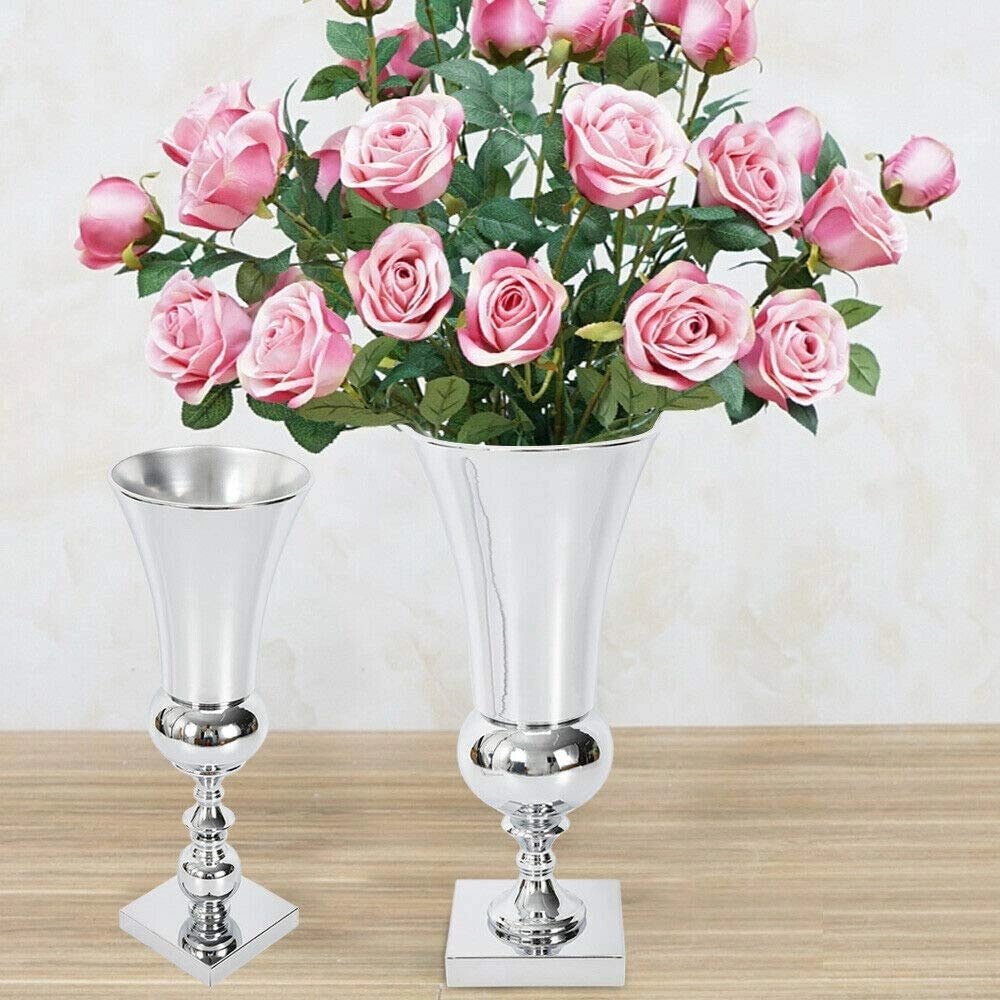 Ваза для квітів 50 см Декоративна ваза для дому та весілля срібло від компанії магазин Апельсин - фото 1