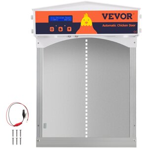 VEVOR Автоматичні двері курника оцинковане залізо/ABS сірі двері для курчат Світлочутливі повні алюмінієві двері з