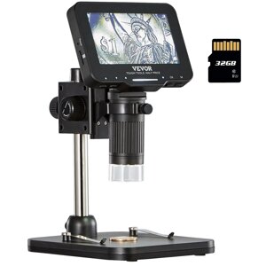 Цифровий мікроскоп VEVOR з HD екраном 50X-1000X збільшення мікроскоп у відбитому світлі USB мікроскоп 8 LED, 2 млн