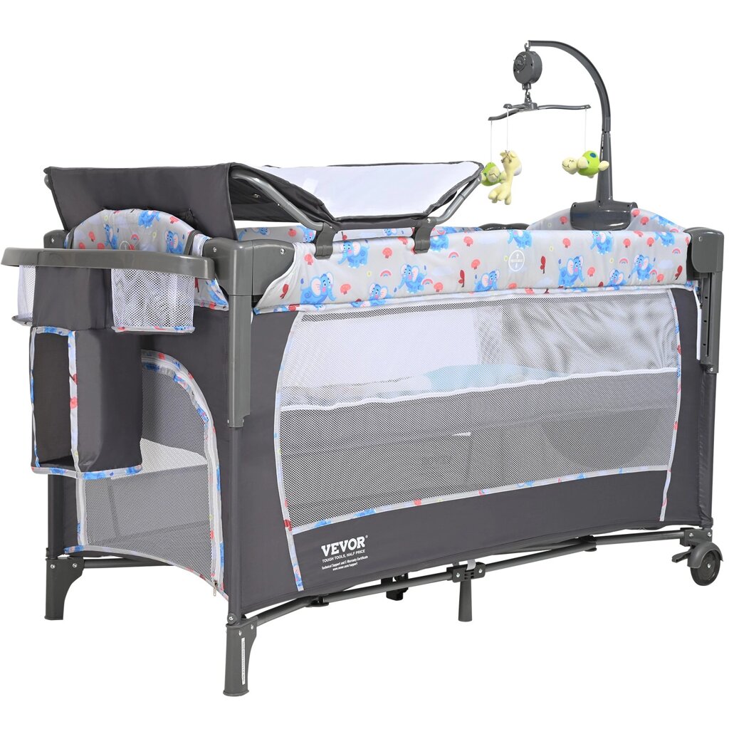 VEVOR Дитяче дорожнє ліжечко Baby Rollaway 4 в 1, 926 x 598 x 692 мм Дорожнє ліжечко Комбінований комплект 35 кг Макс. від компанії магазин Апельсин - фото 1