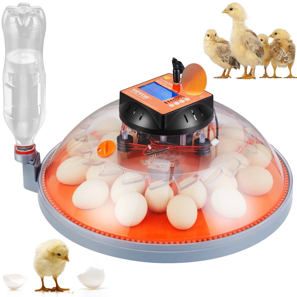 VEVOR Інкубатор для яєць 24шт Інкубатор брудер Автоматичний поворот і долив води Курячий інкубатор Інкубатор для яєць від компанії магазин Апельсин - фото 1