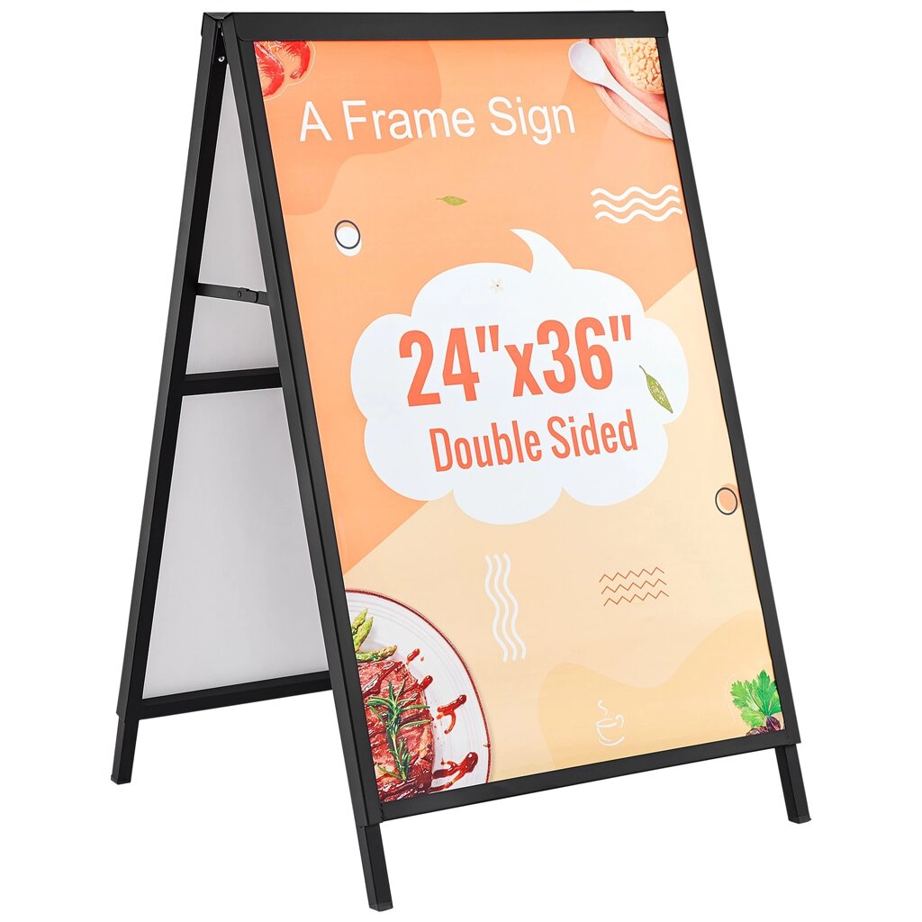 VEVOR клієнтський обмежувач тротуарний рекламний щит 61 х 91 см, підставка для плакатів Q235-сталева підставка для від компанії магазин Апельсин - фото 1