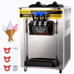 VEVOR Комерційний фризер для м'якого морозива Gastro 2350 Вт Настільний фризер для м'якого морозива 22-30 л/год Фризер