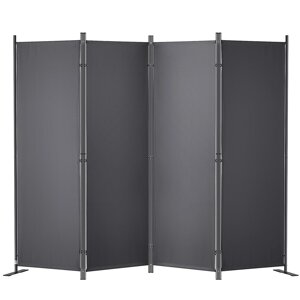 VEVOR Перегородка для кімнати, 4-секційна складна перегородка, 224,9 x 30 x 160 см, темно-сірий