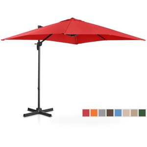 Світлофорна парасолька - червона - квадратна - 250 x 250 см - обертається
