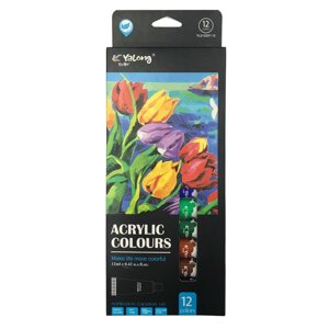 Акрилові фарби YaLong набір 12 кольорів по 12мл 212227-12