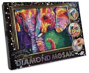 Алмазна мозаїка по номерам на холсті 20*30см DankoToys Слони DT DM-03-05