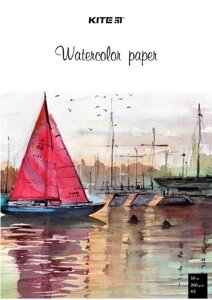 Папір для акварелі А3 ПАПКА Kite 10арк 200г/м2 K23-268