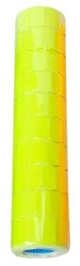 Цінники-стрічка малі жовті Buromax 12*22мм 500шт для 1рядного етикет-пістолета BM. 282101-08