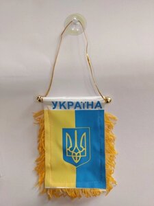Прапорець України (вимпел) підвісний 12см*9см з присоскою, прямокутний CR2395/9053