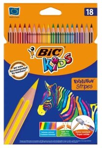 Олівці кольорові 18кол. BIC Kids Evolution Stripes 950524