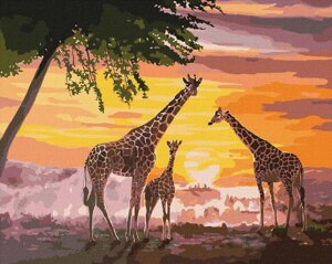 Картина по номер. на холсті 40*50см Идейка КН4353 Сімя жирафів