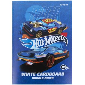 Картон білий А4 10арк KITE мод 254 Hot Wheels двосторонній HW21-254