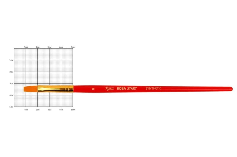 Пензель - ROSA Start синтетика плоска к. н._№8 від компанії Офіс-Престиж - фото 1