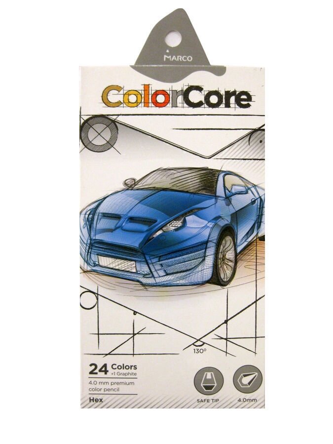 Олівці кольорові 24кол. Marco Color Core 3100-24CB/3000-24 - огляд